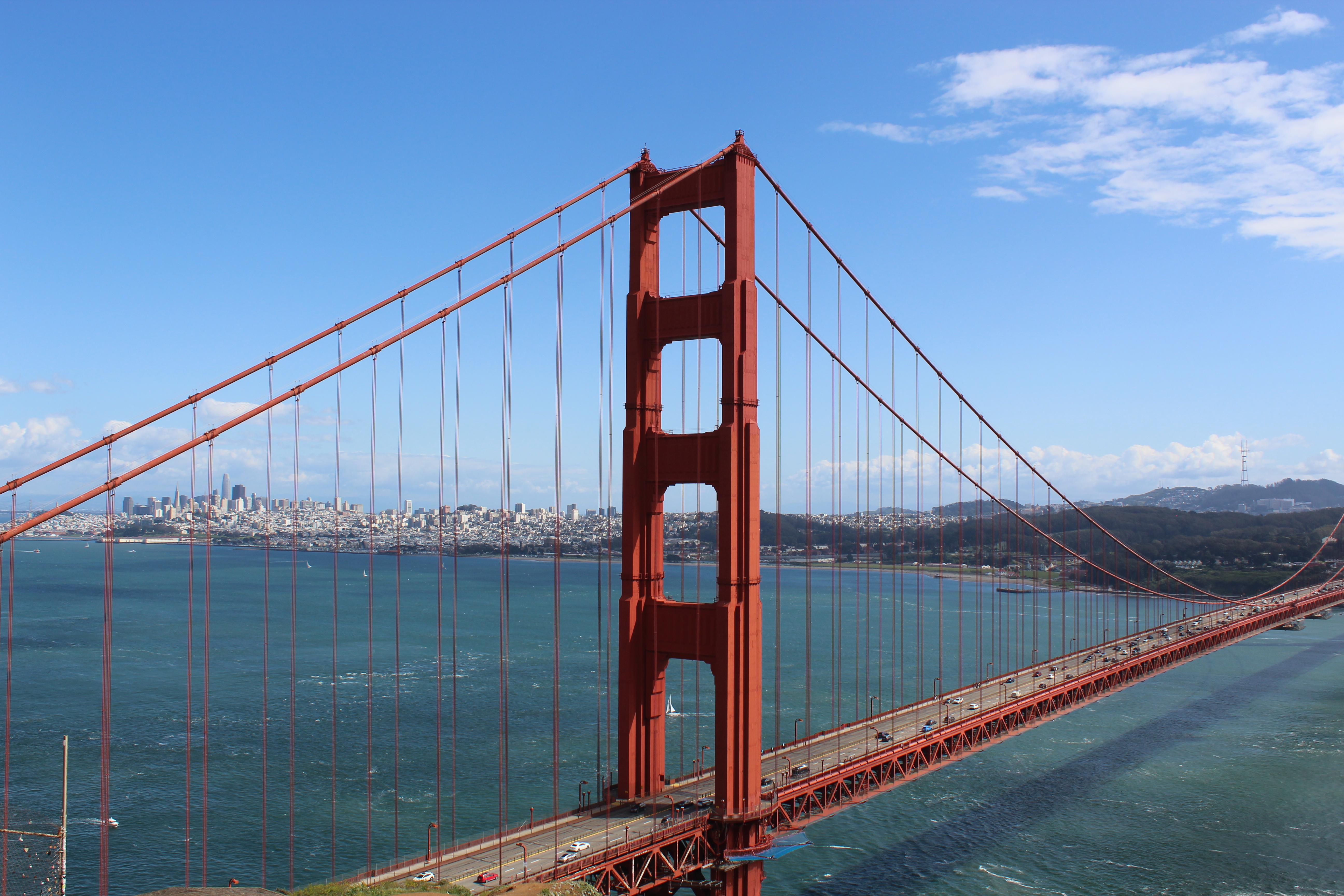 Golden Gate Bridge at dusk, a quiet sense of momentum